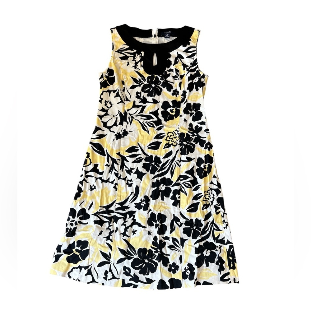 Champs Yellow and Black Floral Kids Dress